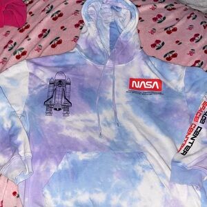 NASA Purple and Blue Tie-Dye Hoodie